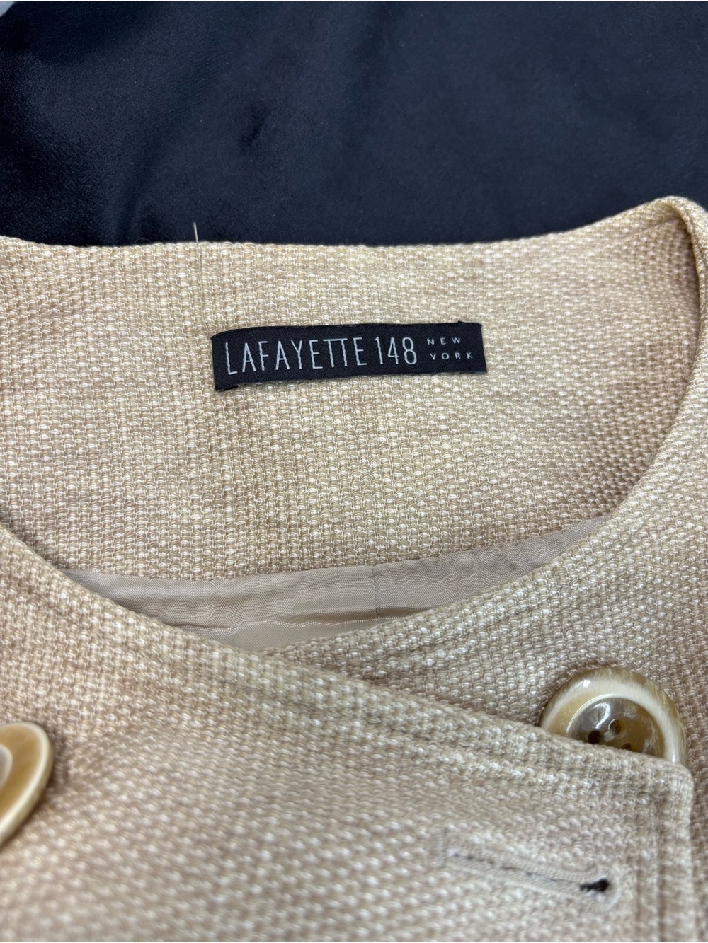 Lafayette 148 New York | Wool-Linen Double-Breasted Jacket | Size 10 - Picture 2 of 6